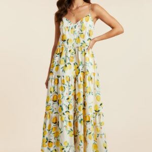floral yellow&white dress