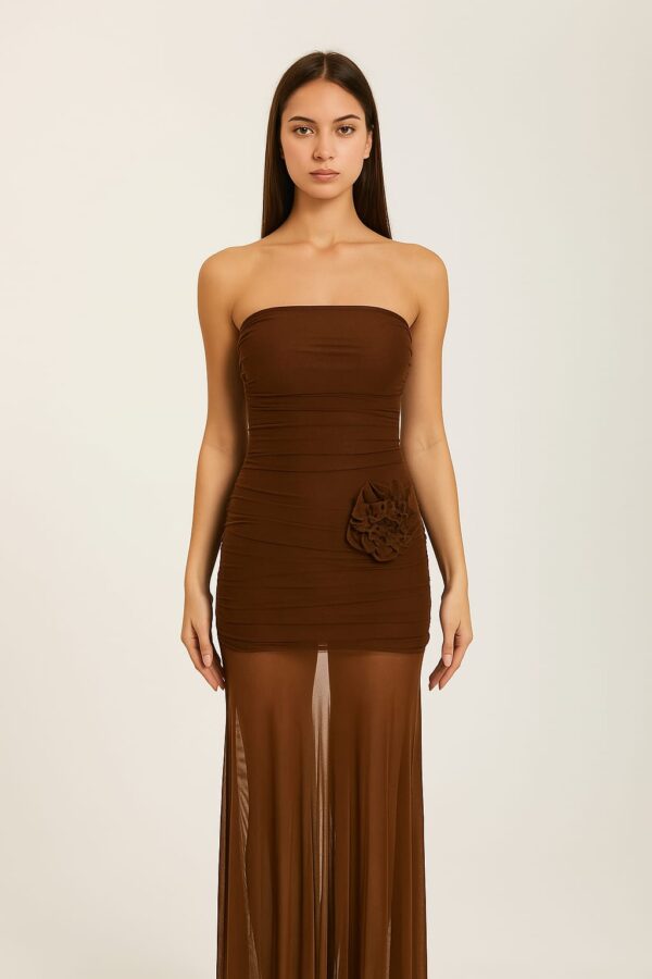 midnight swirl mesh slip dress