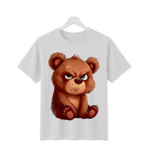 Angry Teddy Bear Graphic Oversized T-Shirt