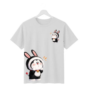 cute bunny cartoon graphic oversized t shirt | 240 gsm premium cotton | white tee