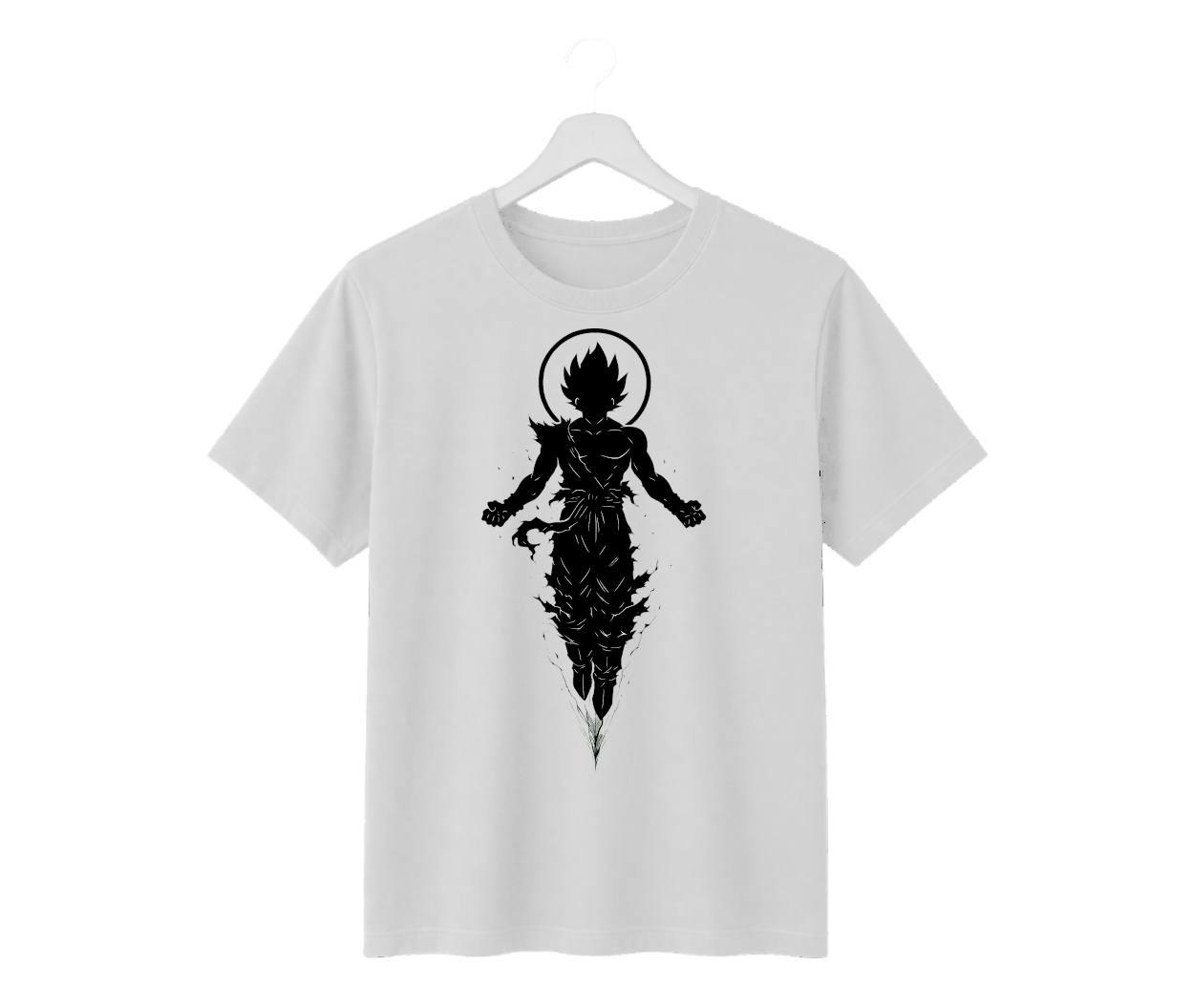saiyan warrior silhouette graphic oversized t shirt | 240 gsm premium cotton | white tee saiyan warrior silhouette graphic oversized t shirt | 240 gsm premium cotton | white tee