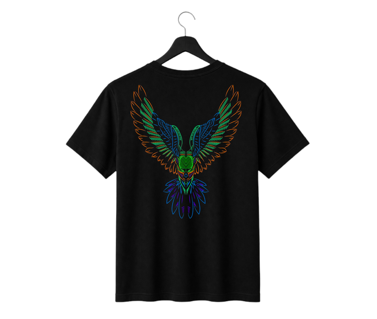 Neon Eagle Graphic Oversized T-Shirt | 240 GSM Premium Cotton | Unisex Black Tee white Neon Eagle Graphic Oversized T-Shirt | 240 GSM Premium Cotton | Unisex Black Teet shirt
