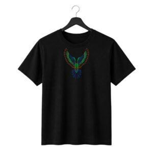 Neon Eagle Graphic Oversized T-Shirt | 240 GSM Premium Cotton | Unisex Black Tee