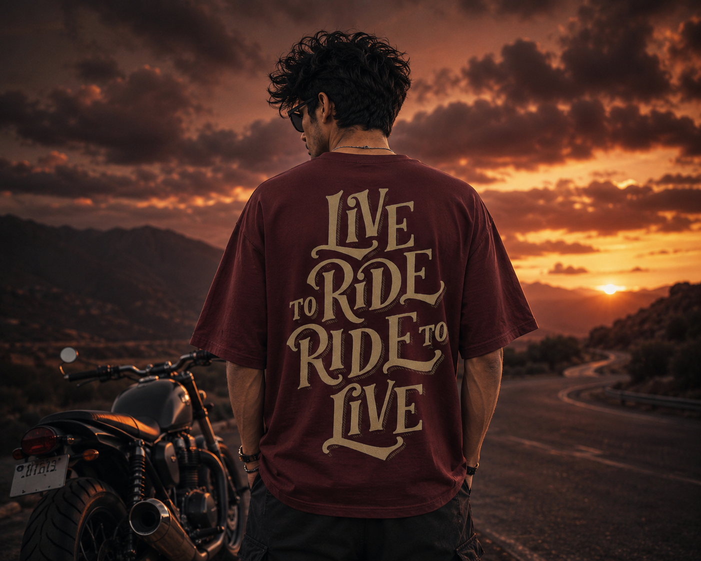 indiura premium oversized t shirt – born to ride | 100% cotton | 180 gsm | bio wash | unisex indiura premium oversized t shirt – born to ride | 100% cotton | 180 gsm | bio wash | unisex