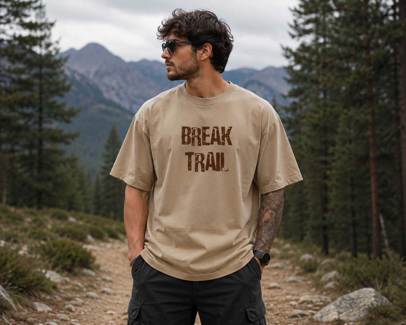 indiura break trail premium oversized t shirt | 100% cotton | 240 gsm | heavyweight | unisex indiura break trail premium oversized t shirt | 100% cotton | 240 gsm | heavyweight | unisex