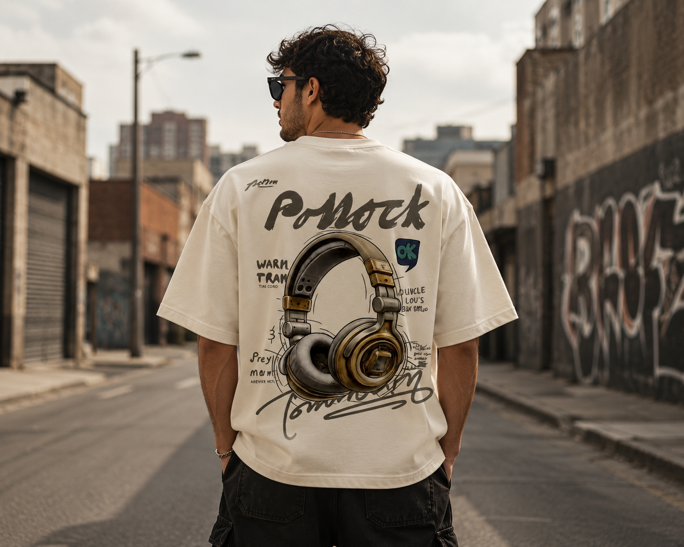vintage headphones oversized t shirt – 240 gsm premium cotton | off white vintage headphones oversized t shirt – 240 gsm premium cotton | off white