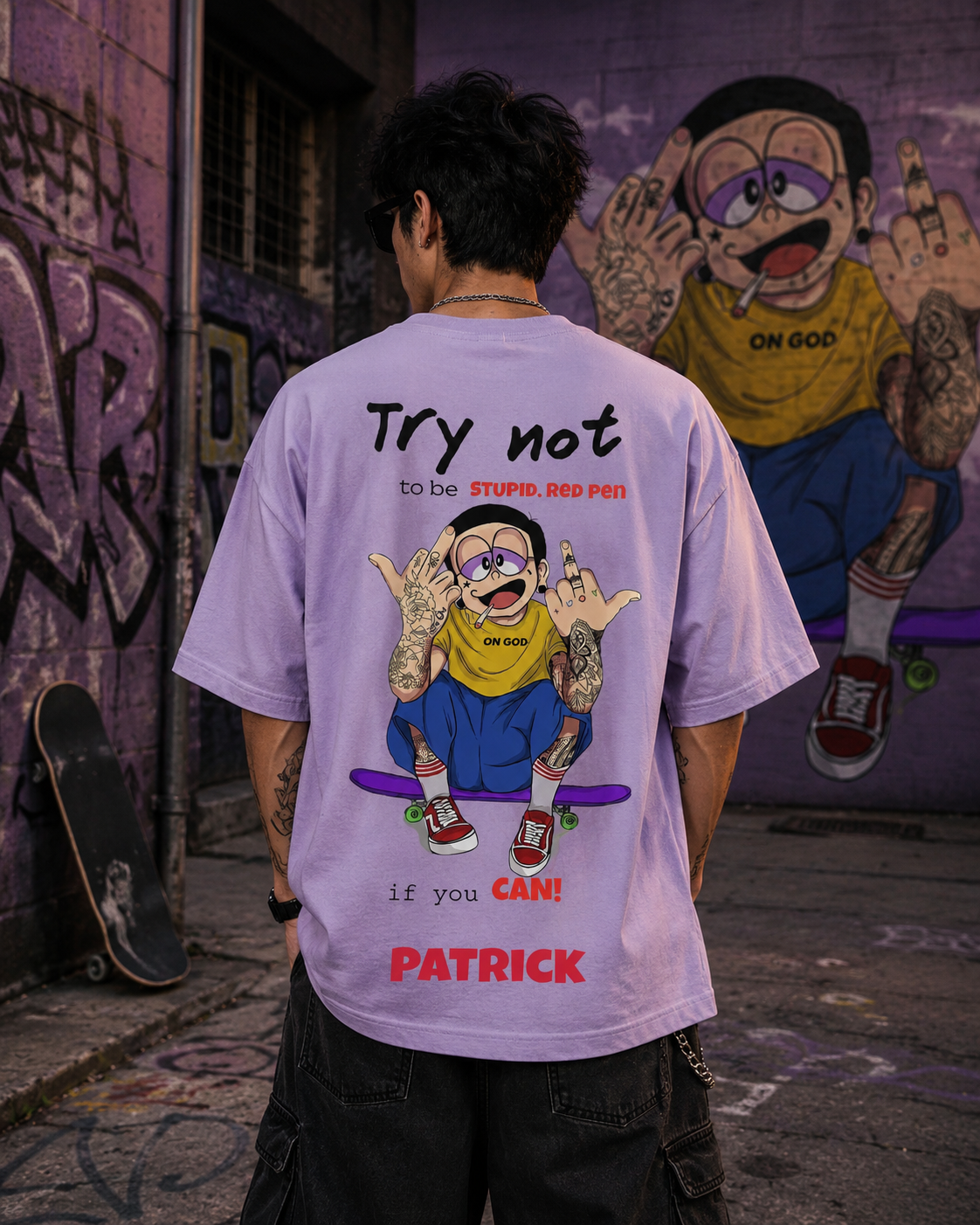 indiura premium lavender oversized graphic t shirt – patrick streetwear edition indiura premium lavender oversized graphic t shirt – patrick streetwear edition