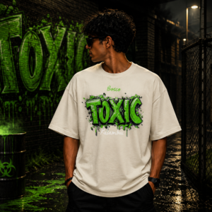 Home toxic graffiti oversized graphic t shirt for men & women | 240 gsm premium cotton
