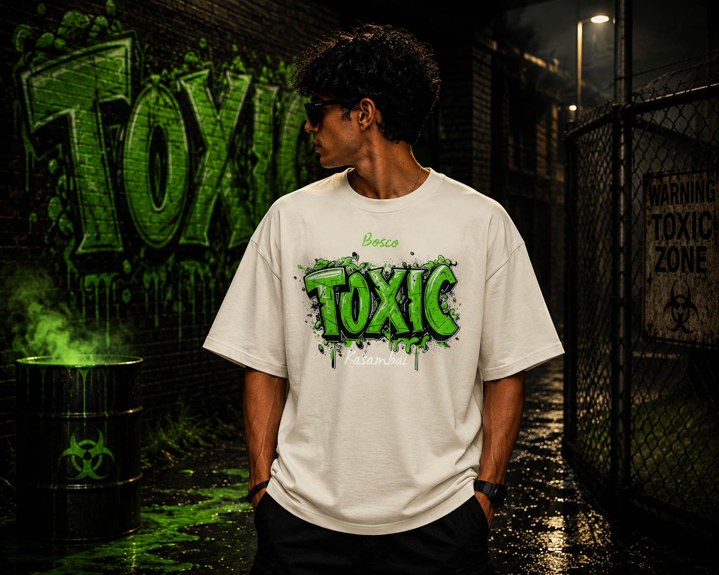 toxic graffiti oversized graphic t shirt for men & women | 240 gsm premium cotton toxic graffiti oversized graphic t shirt for men & women | 240 gsm premium cotton