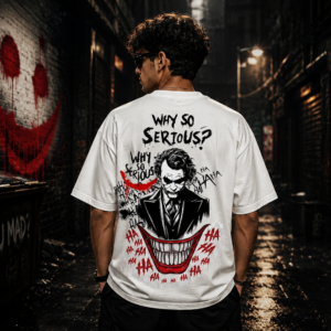Home why so serious joker oversized graphic t shirt for men & women | 240 gsm premium cotton