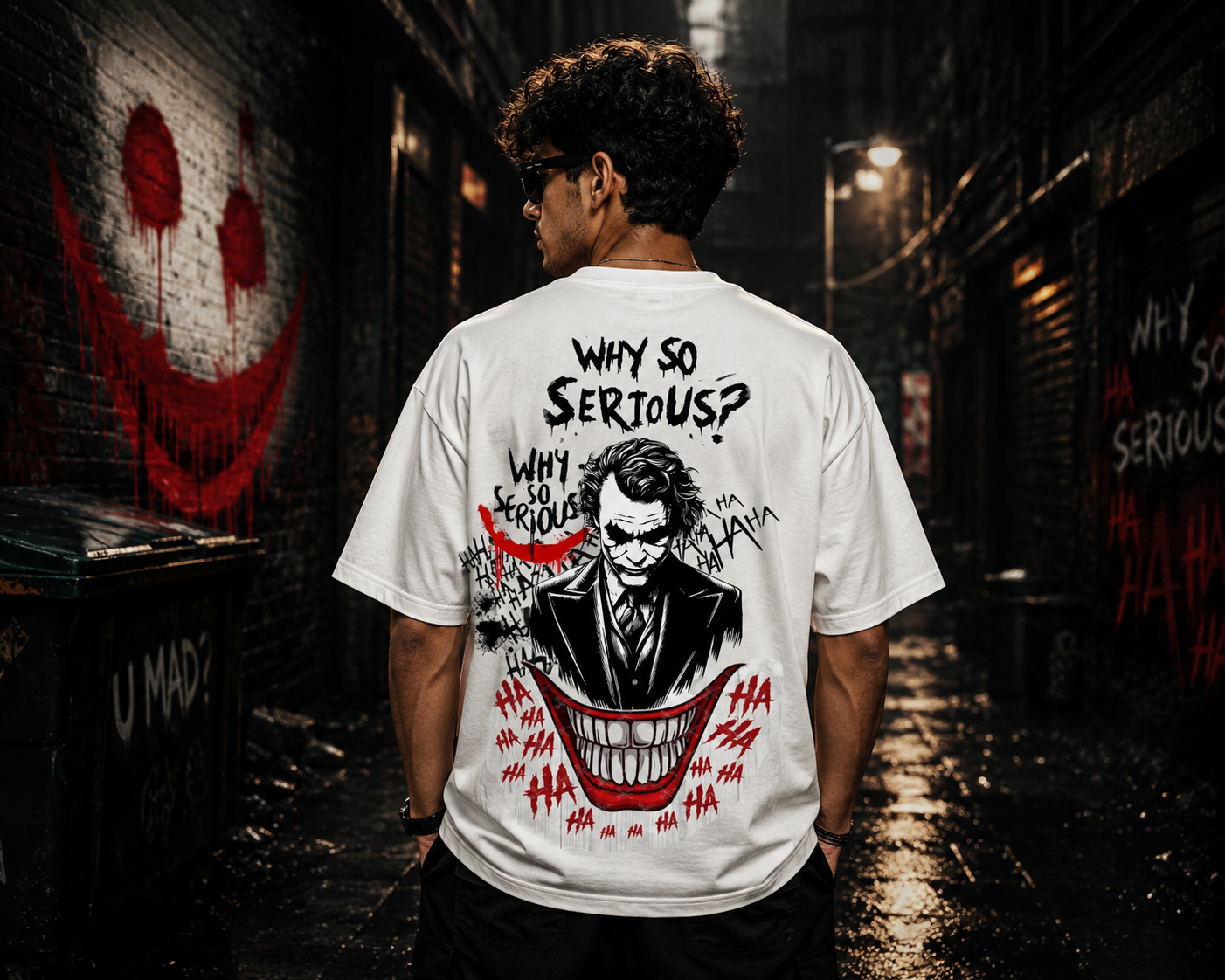 why so serious joker oversized graphic t shirt for men & women | 240 gsm premium cotton why so serious joker oversized graphic t shirt for men & women | 240 gsm premium cotton
