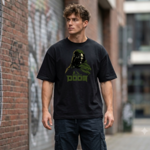 Home doctor doom oversized graphic printed black t shirt for men & women | marvel supervillain streetwear tee