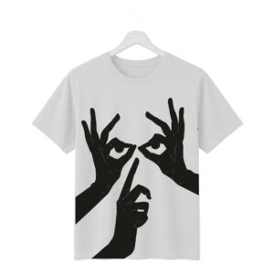 Collections minimal hand gesture graphic printed regular fit t shirt | 180 gsm cotton