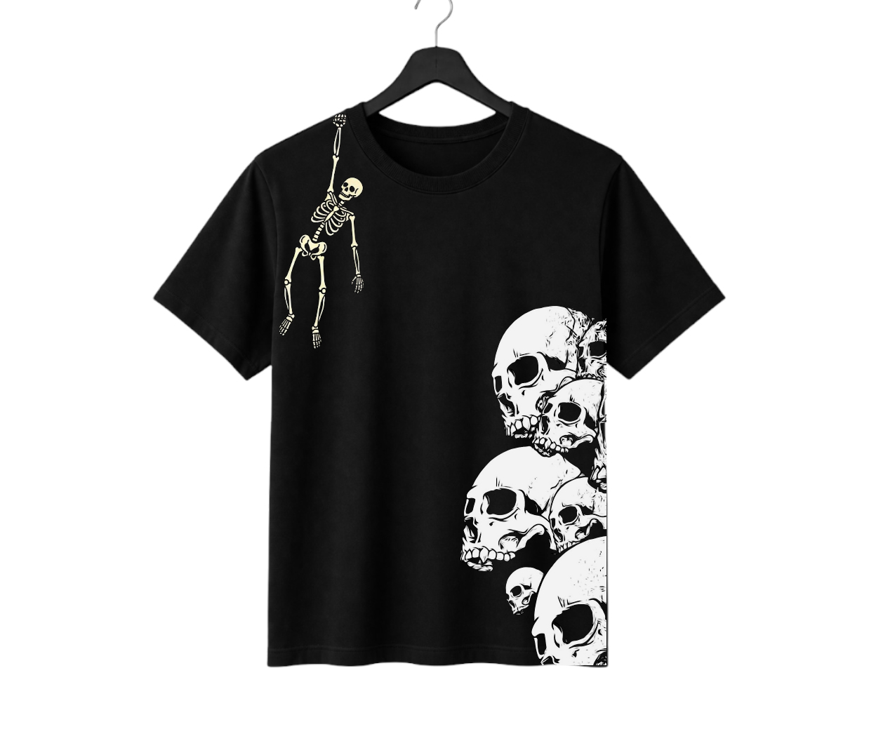 skull & skeleton graphic printed regular fit t shirt | 180 gsm cotton skull & skeleton graphic printed regular fit t shirt | 180 gsm cotton