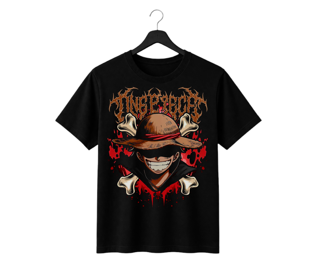 anime pirate graphic printed regular fit t shirt | 180 gsm cotton anime pirate graphic printed regular fit t shirt | 180 gsm cotton