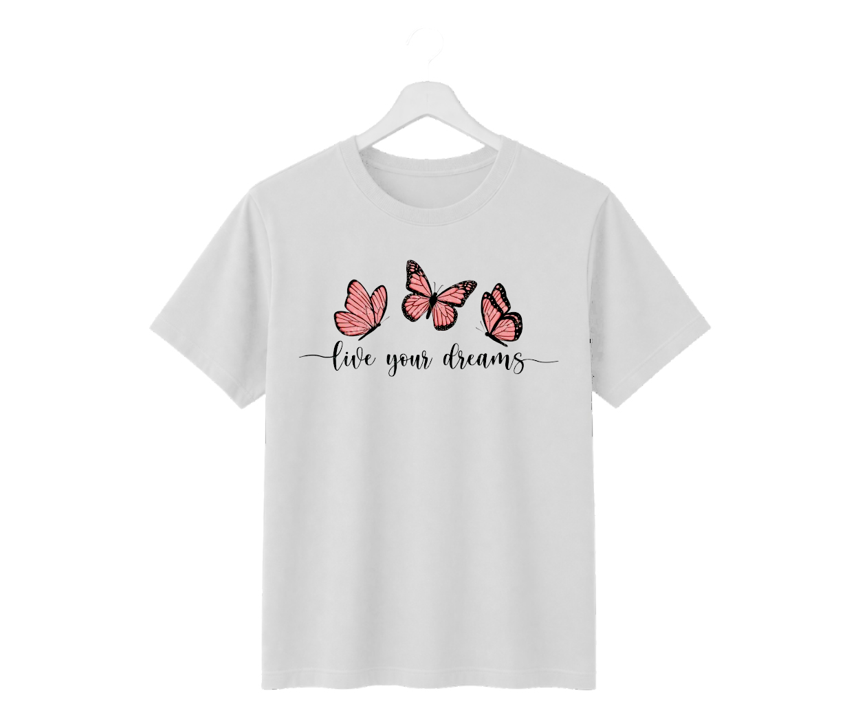 live your dreams butterfly graphic printed regular fit t shirt | 180 gsm cotton live your dreams butterfly graphic printed regular fit t shirt | 180 gsm cotton