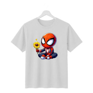 New Arrivals cute spider superhero with sunflower oversized t shirt | kawaii marvel inspired graphic tee | unisex cotton streetwear