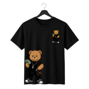 New Arrivals money teddy bear regular fit t shirt | luxury bear graphic cotton tee | premium streetwear