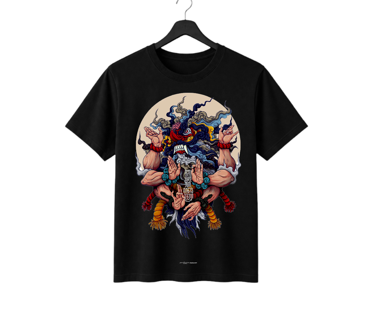 mythical multi hand guardian graphic printed regular fit t shirt | premium cotton artistic streetwear tee mythical multi hand guardian graphic printed regular fit t shirt | premium cotton artistic streetwear tee