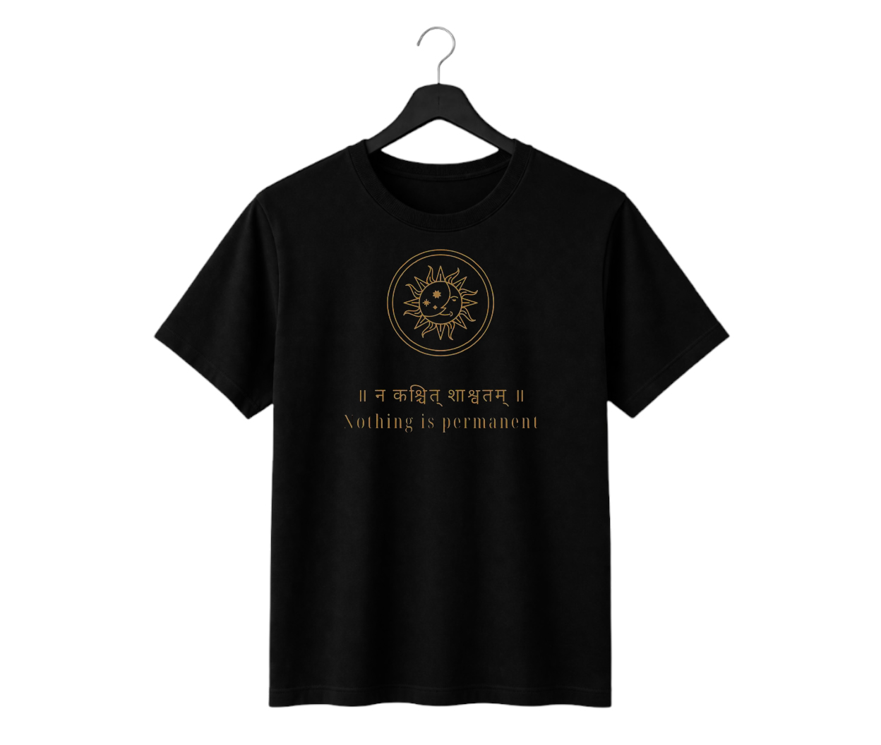 nothing is permanent minimal spiritual printed regular fit t shirt | premium cotton motivational graphic tee nothing is permanent minimal spiritual printed regular fit t shirt | premium cotton motivational graphic tee