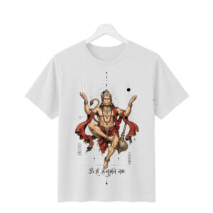Collections om hanumate namah meditation graphic printed regular fit t shirt for men & women | 100% cotton | 180 gsm bio wash