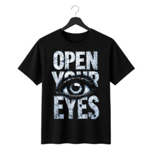 New Arrivals open your eyes graphic printed regular fit t shirt | motivational typography design | 100% cotton | 180 gsm bio wash