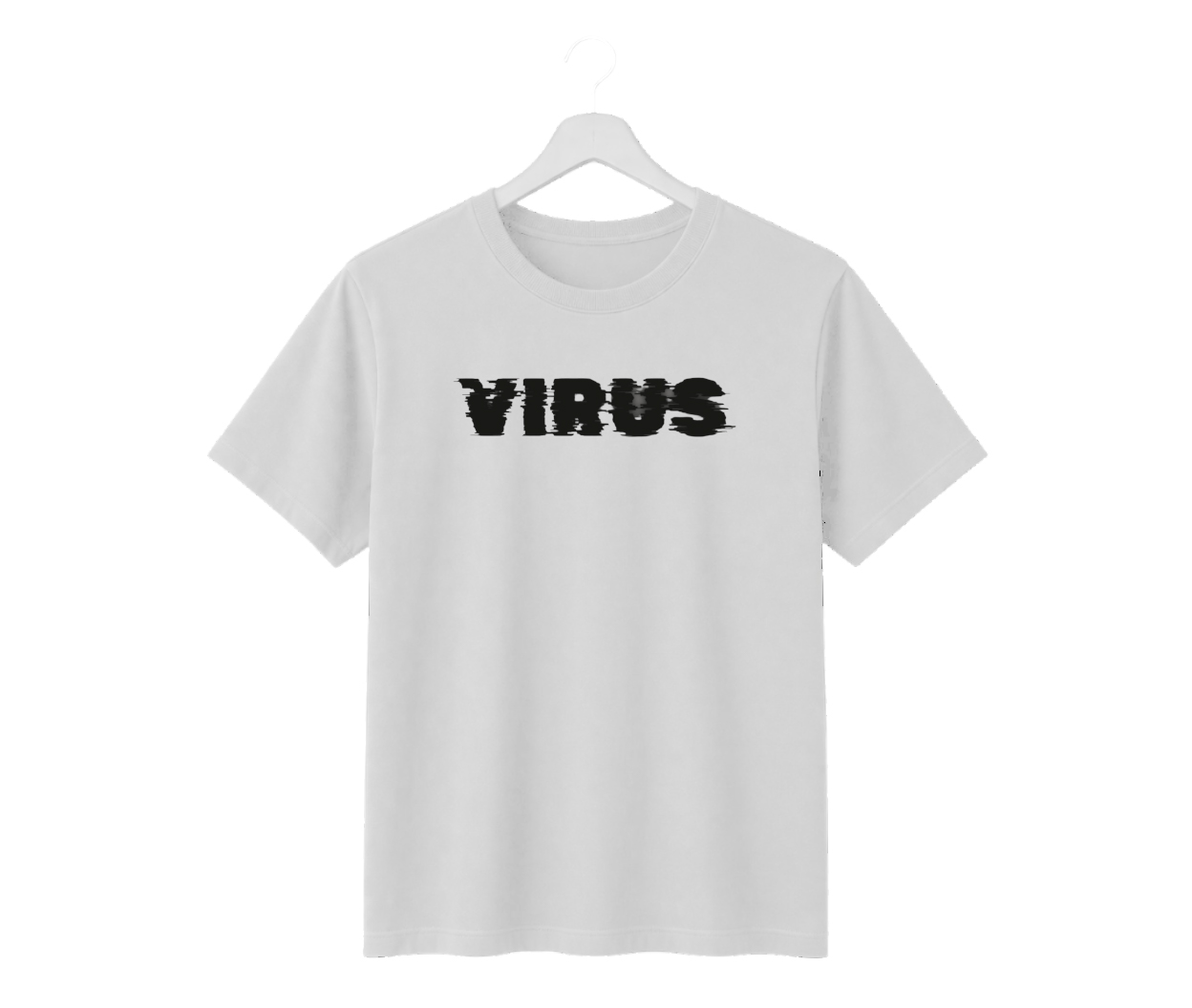 virus glitch typography graphic printed regular fit white t shirt for men & women virus glitch typography graphic printed regular fit white t shirt for men & women