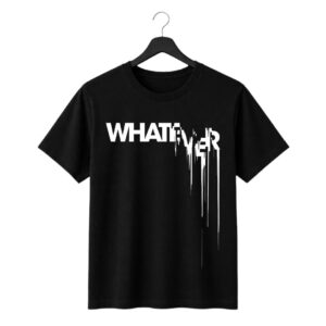 New Arrivals whatever drip typography graphic printed regular fit black t shirt for men & women