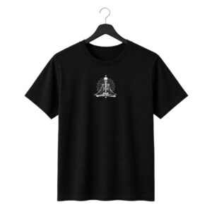 New Arrivals zen skull meditation graphic regular fit black t shirt